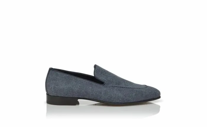 Men Blue Denim Loafers Manolo Blahnik Loafers