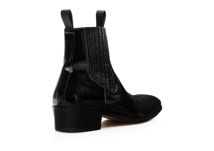 Men Boots Tom Ford Crackled Patent Bailey Chelsea Boot Black Men Boots Tom Ford Crackled Patent Bailey Chelsea Boot Black