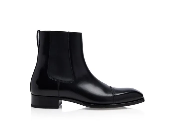 Men Boots Tom Ford Elkan Leather Chelsea Boots Black