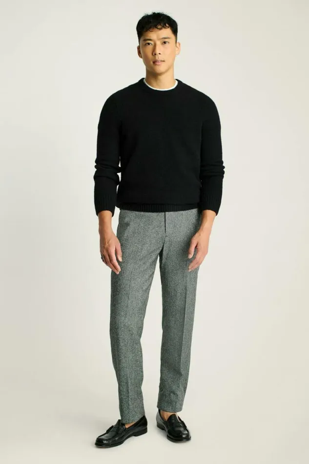 Men Boucle Crew Neck Sweater Black Bonobos Crew and VNeck Sweaters