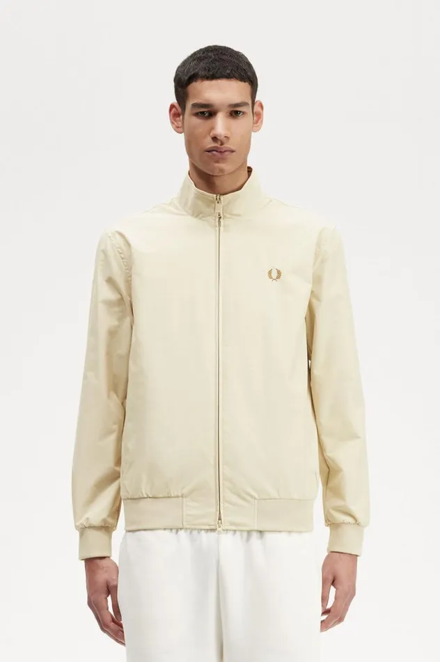 Men Brentham Jacket Oatmeal Fred Perry Coats and Jackets
