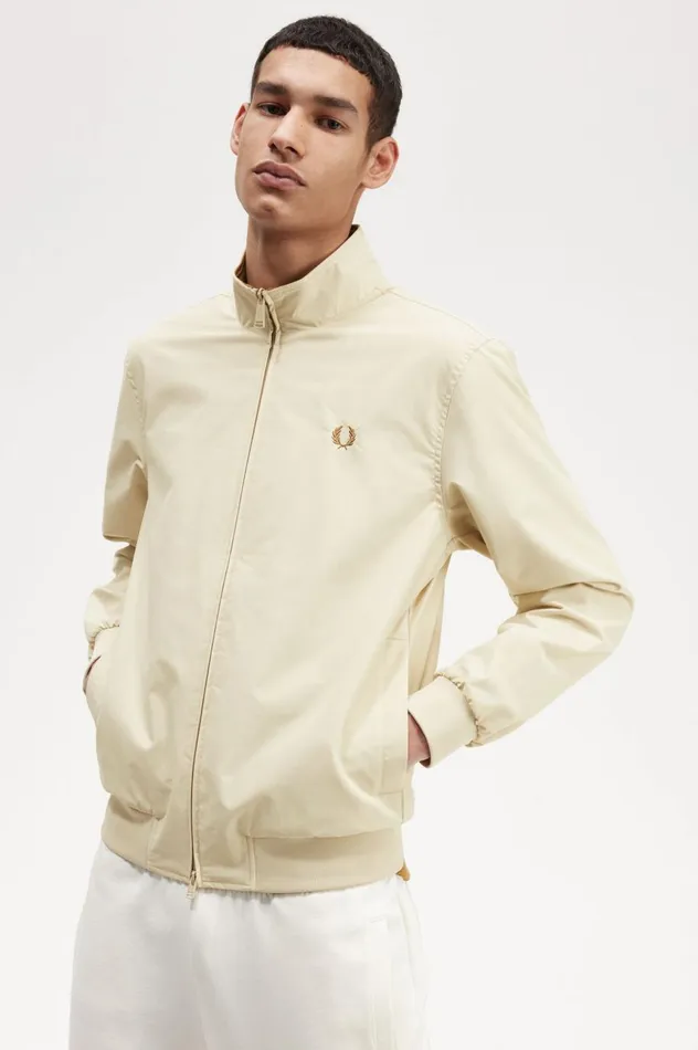 Men Brentham Jacket Oatmeal Fred Perry Coats and Jackets