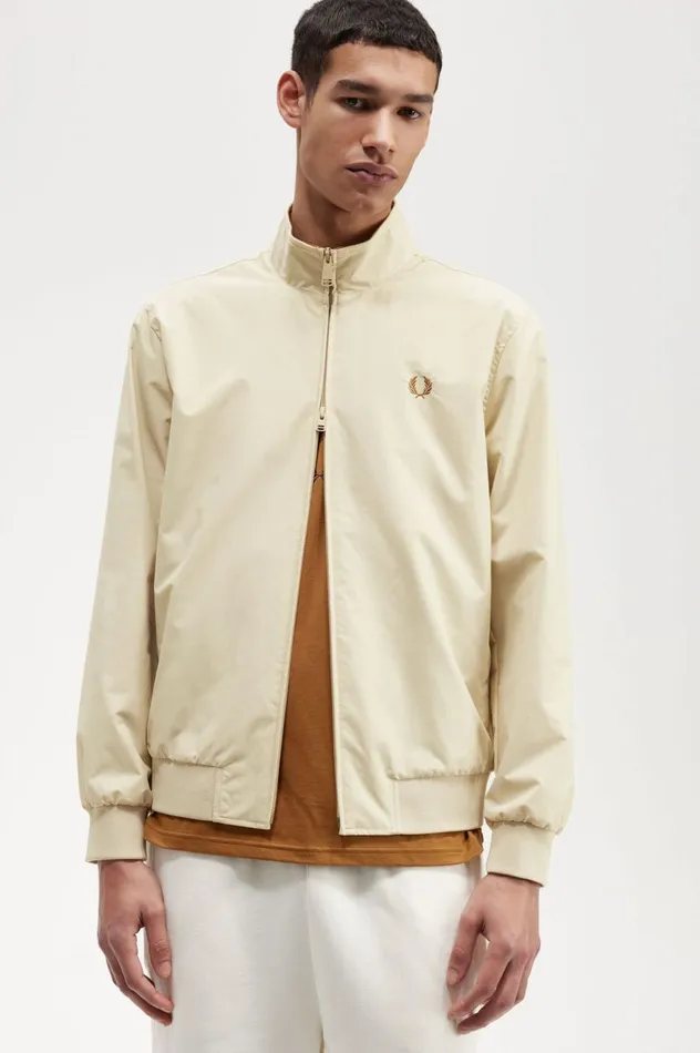Men Brentham Jacket Oatmeal Fred Perry Coats and Jackets