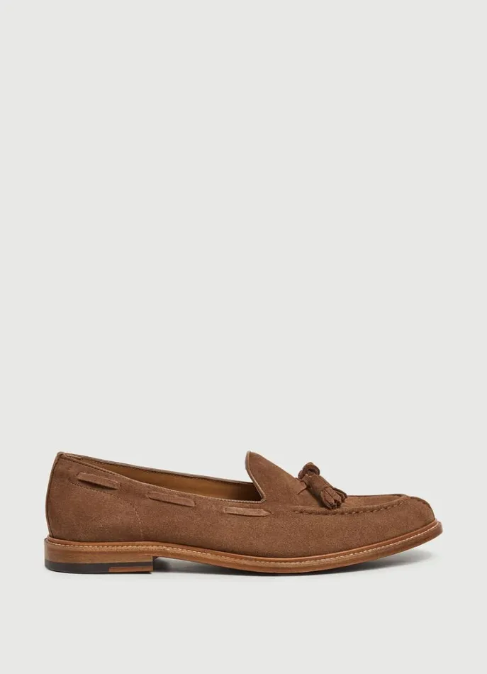 Men Casual Shoes Hackett London Moccasins With Suede Tassels Sand Beige