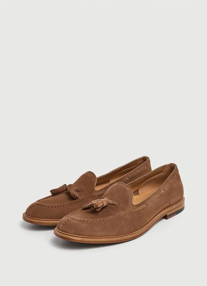Men Casual Shoes Hackett London Moccasins With Suede Tassels Sand Beige