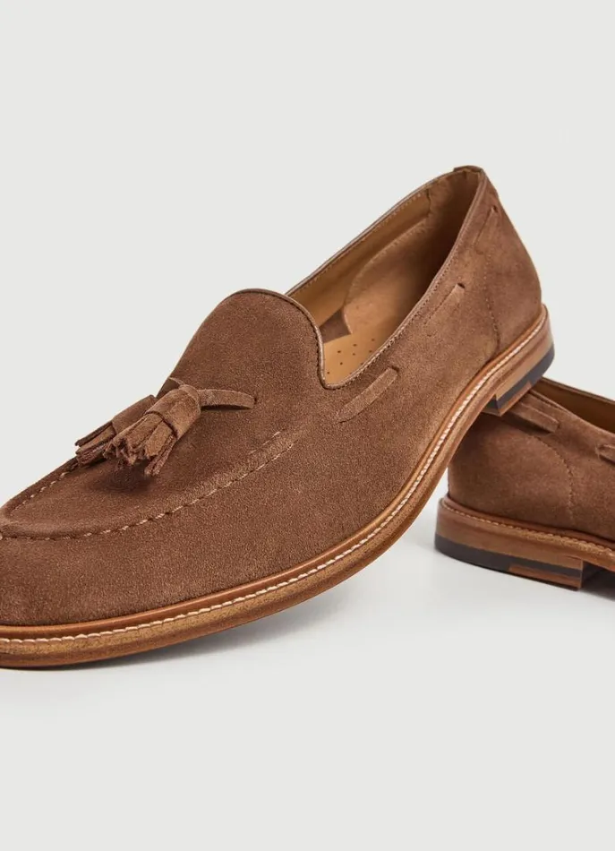 Men Casual Shoes Hackett London Moccasins With Suede Tassels Sand Beige