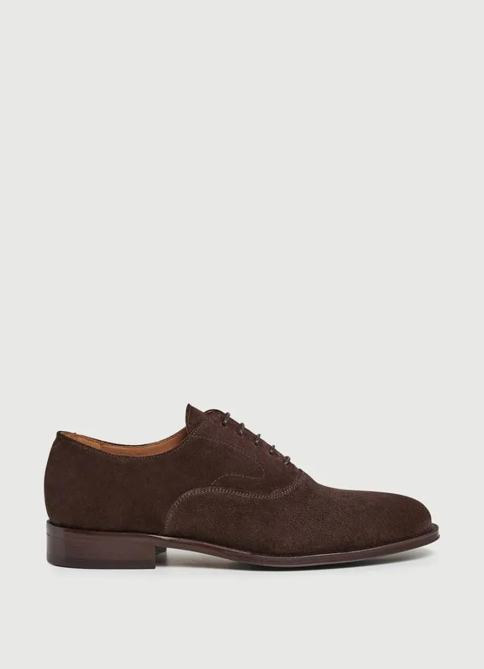 Men Casual Shoes Hackett London Suede Oxford Shoes Chocolate Brown