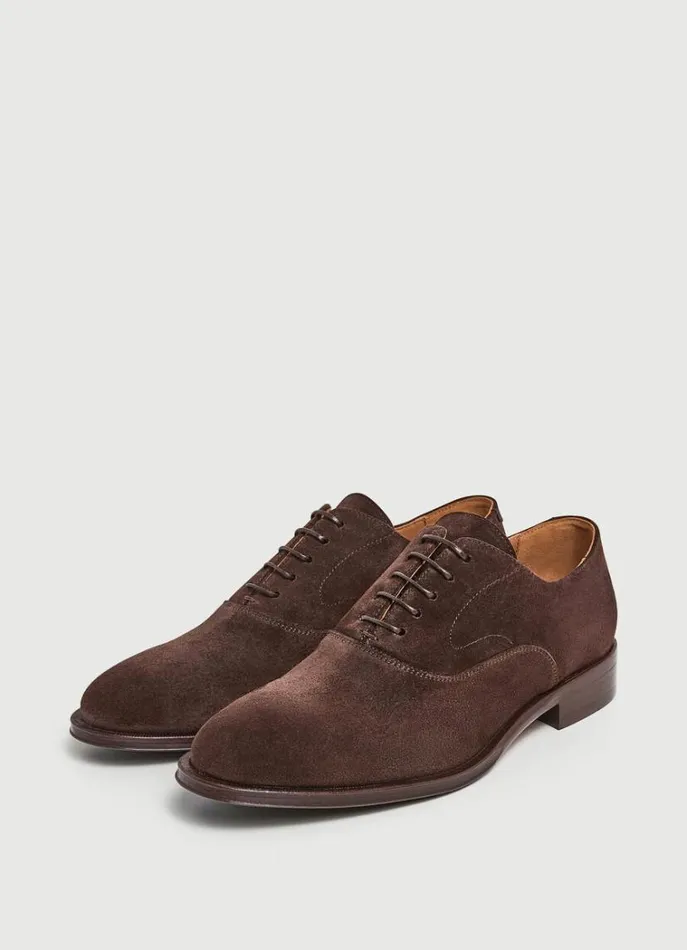 Men Casual Shoes Hackett London Suede Oxford Shoes Chocolate Brown