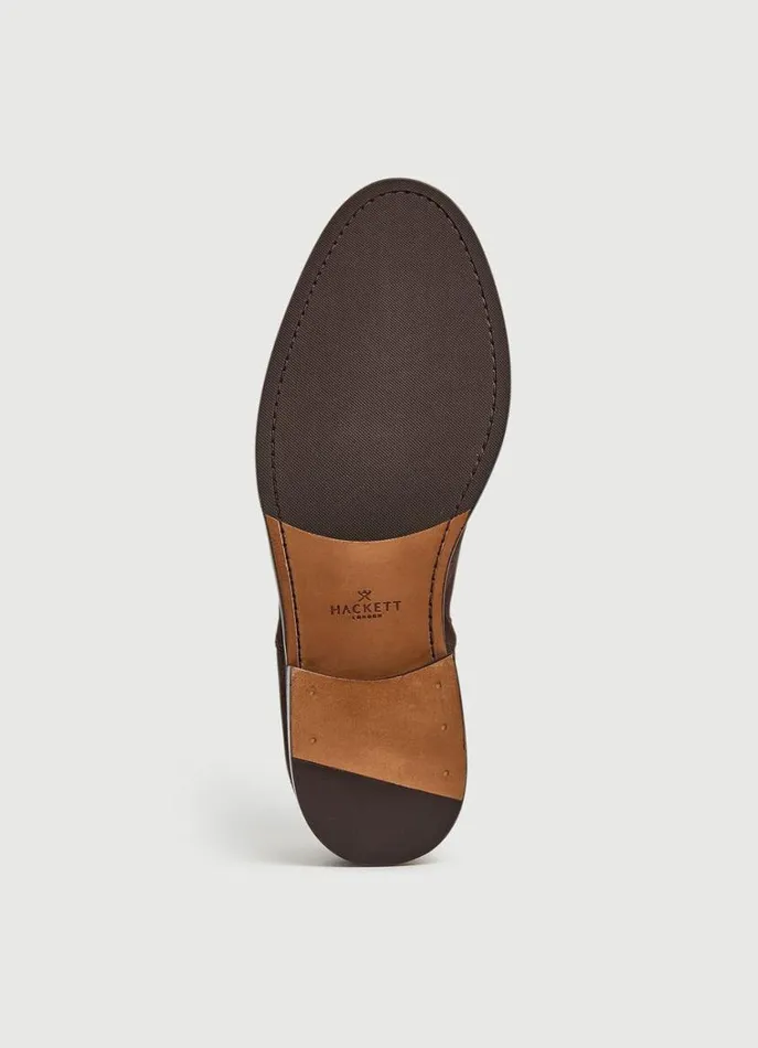 Men Casual Shoes Hackett London Suede Oxford Shoes Chocolate Brown