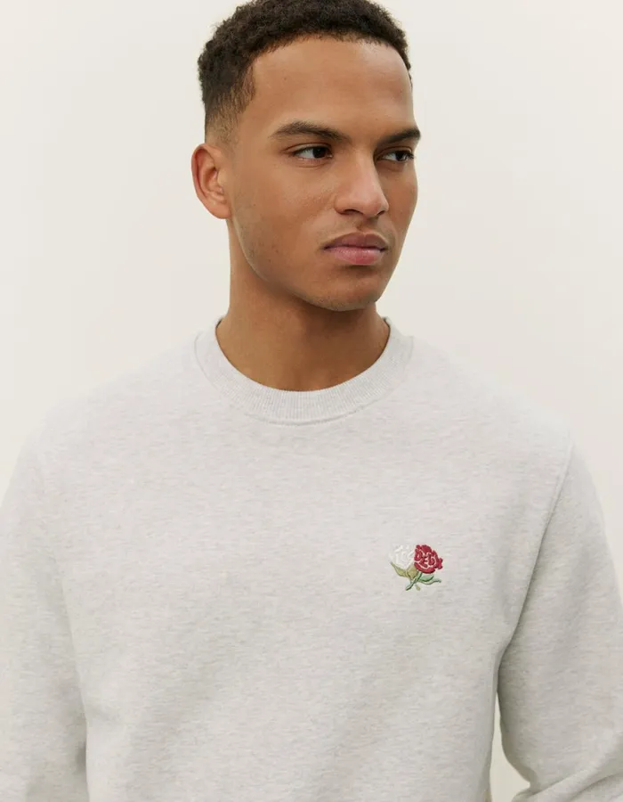 Men Clyde Sweatshirt 8211 Snow Melange Les Deux HoodiesSweatshirts