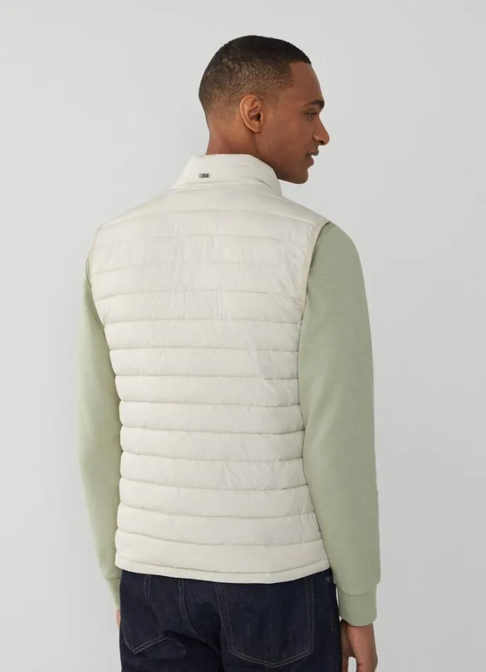 Men Coats and Jackets Hackett London Ultralight Padded Gilet Sand Beige