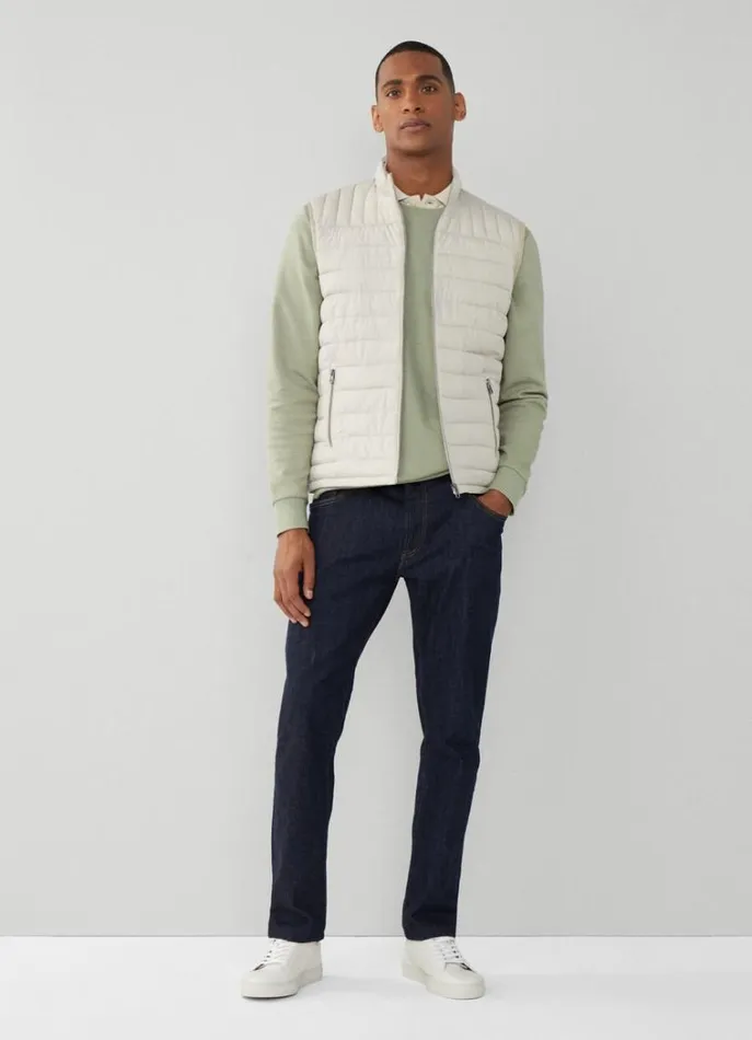 Men Coats and Jackets Hackett London Ultralight Padded Gilet Sand Beige