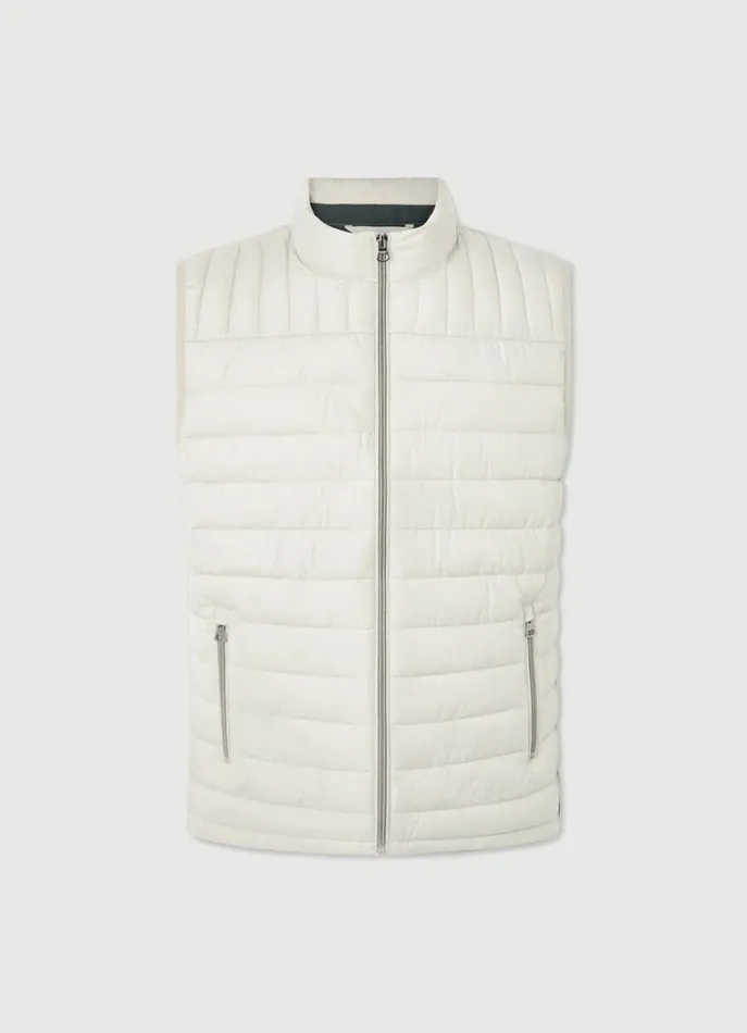 Men Coats and Jackets Hackett London Ultralight Padded Gilet Sand Beige