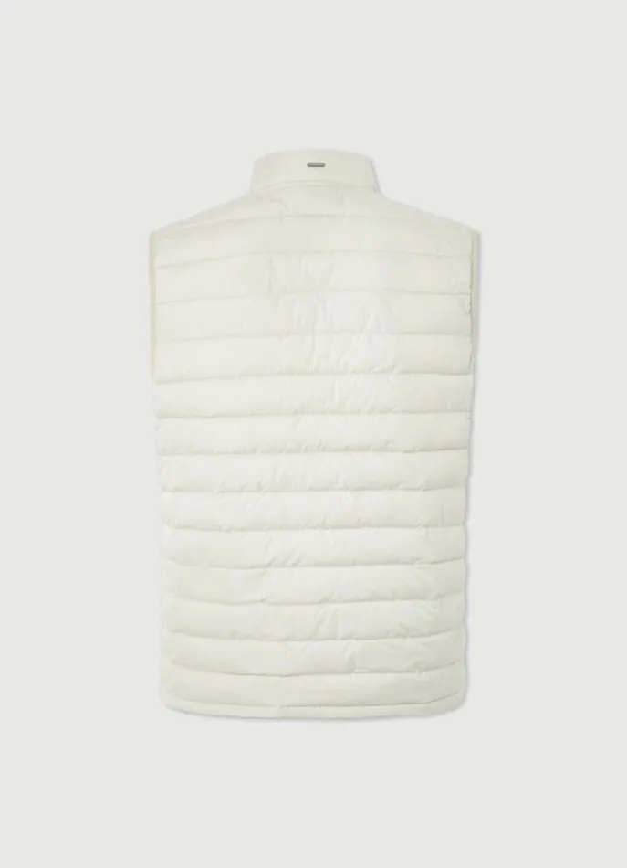 Men Coats and Jackets Hackett London Ultralight Padded Gilet Sand Beige