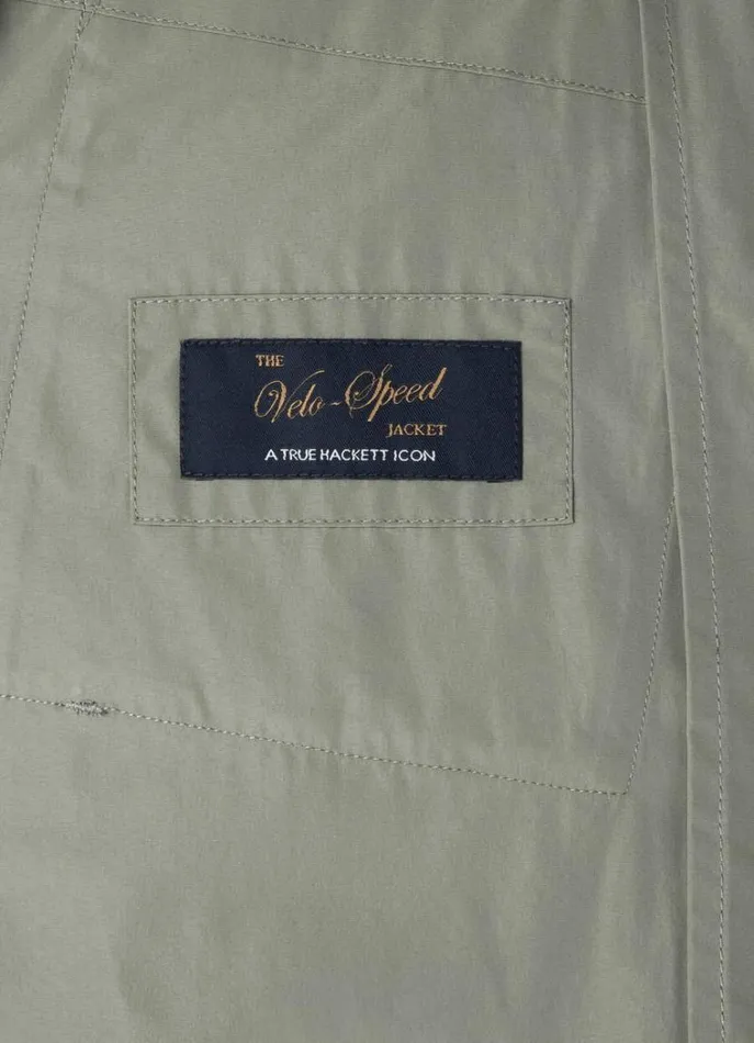Men Coats and Jackets Hackett London WaterResistant Velospeed Jacket Khaki