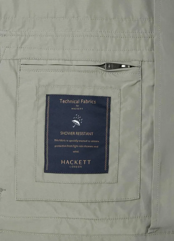 Men Coats and Jackets Hackett London WaterResistant Velospeed Jacket Khaki