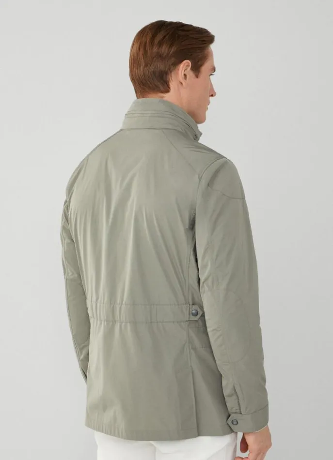 Men Coats and Jackets Hackett London WaterResistant Velospeed Jacket Khaki