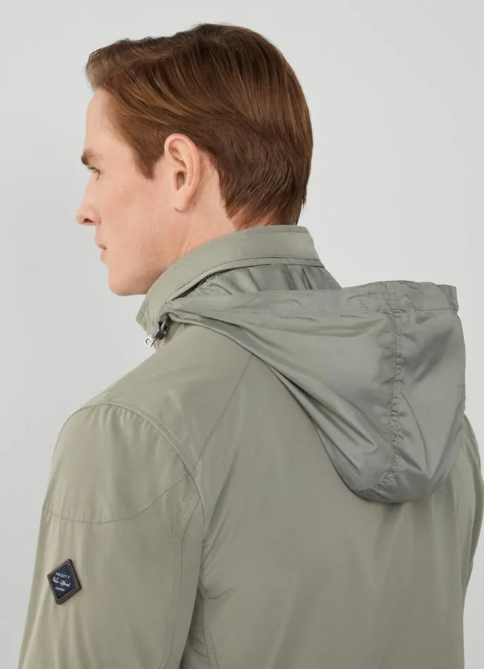 Men Coats and Jackets Hackett London WaterResistant Velospeed Jacket Khaki