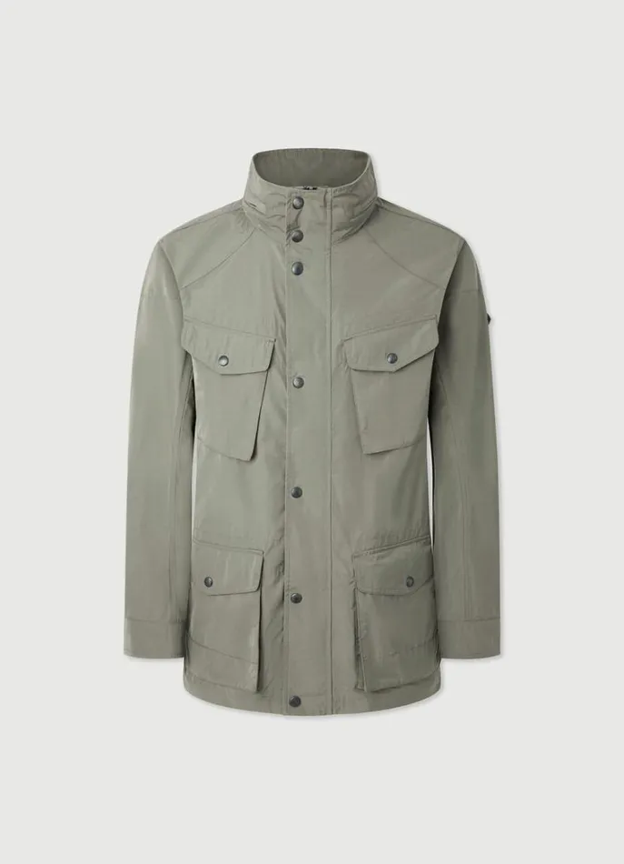 Men Coats and Jackets Hackett London WaterResistant Velospeed Jacket Khaki