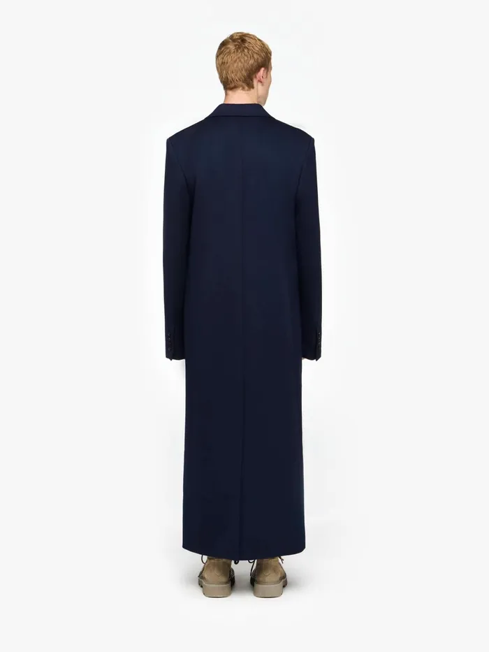 Men Coats and Jackets JW Anderson LONG COAT WITH SATIN HANDKERCHIEF Navy