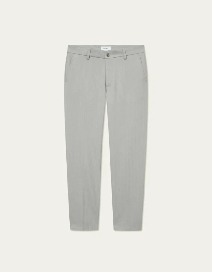 Men Como Reg Herringbone Suit Pants 8211 Light Grey Melange Les Deux Pants