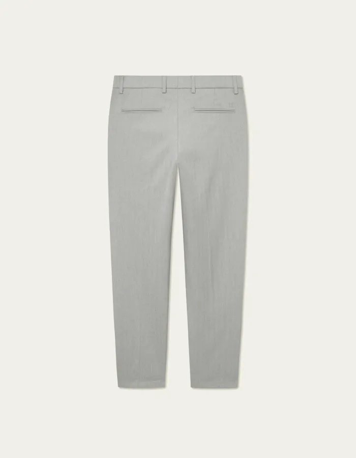 Men Como Reg Herringbone Suit Pants 8211 Light Grey Melange Les Deux Pants