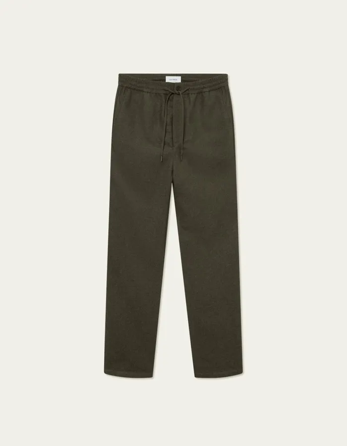 Men Como Tapered Wool Pants 8211 Bungee Cord Melange Les Deux Pants