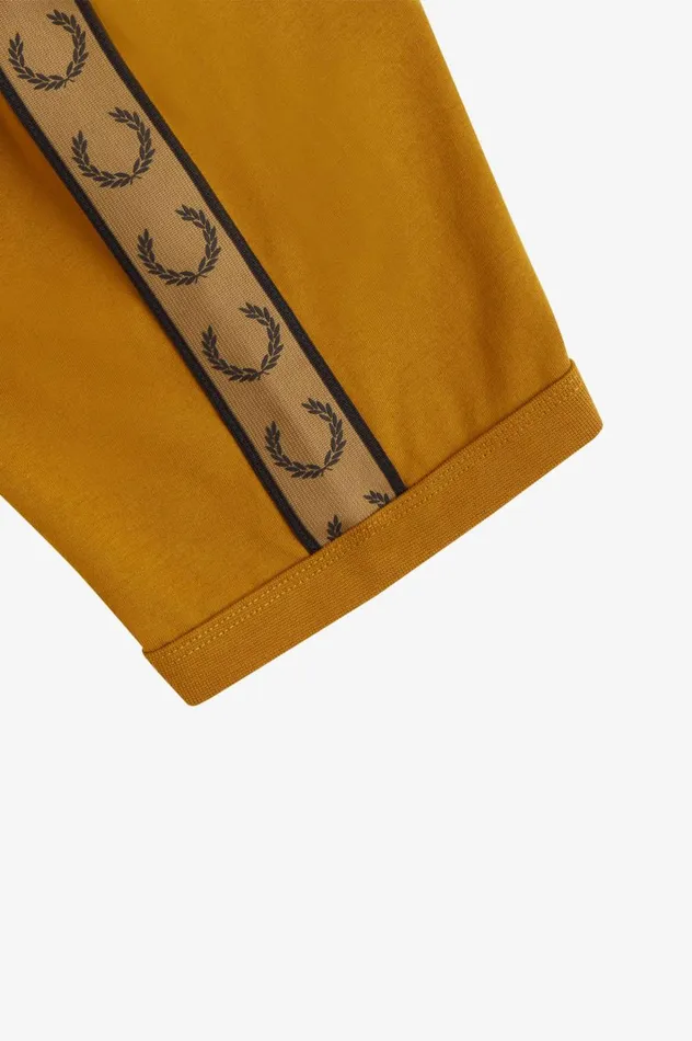 Men Contrast Tape Ringer TShirt Dark Caramelshaded Stone Fred Perry TShirts