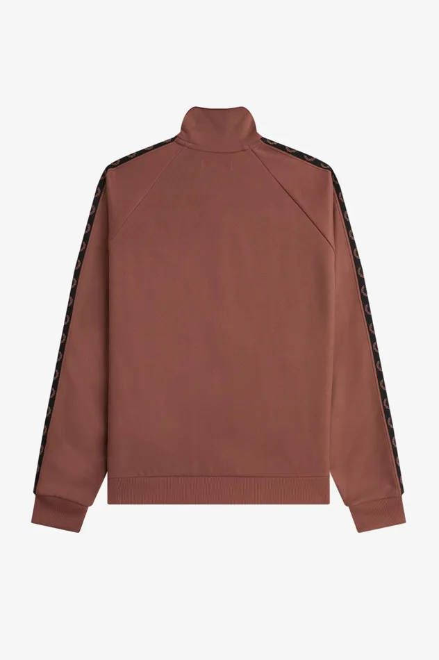 Men Contrast Tape Track Jacket Whisky Brownblack Fred Perry Track Jackets