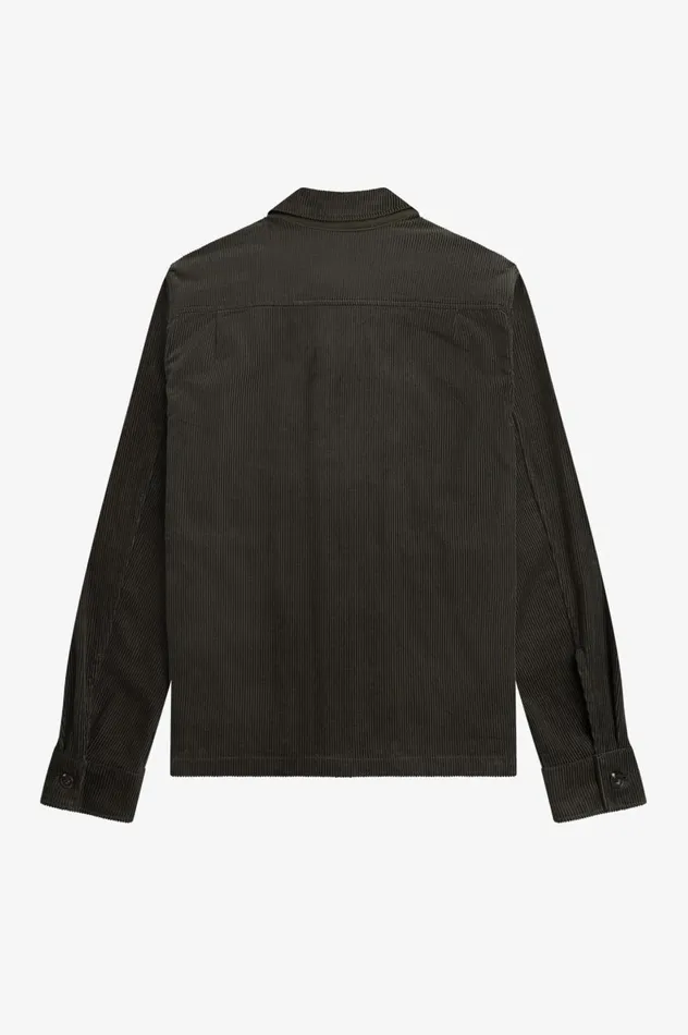 Men Cord Overshirt Field Green Fred Perry Overshirts