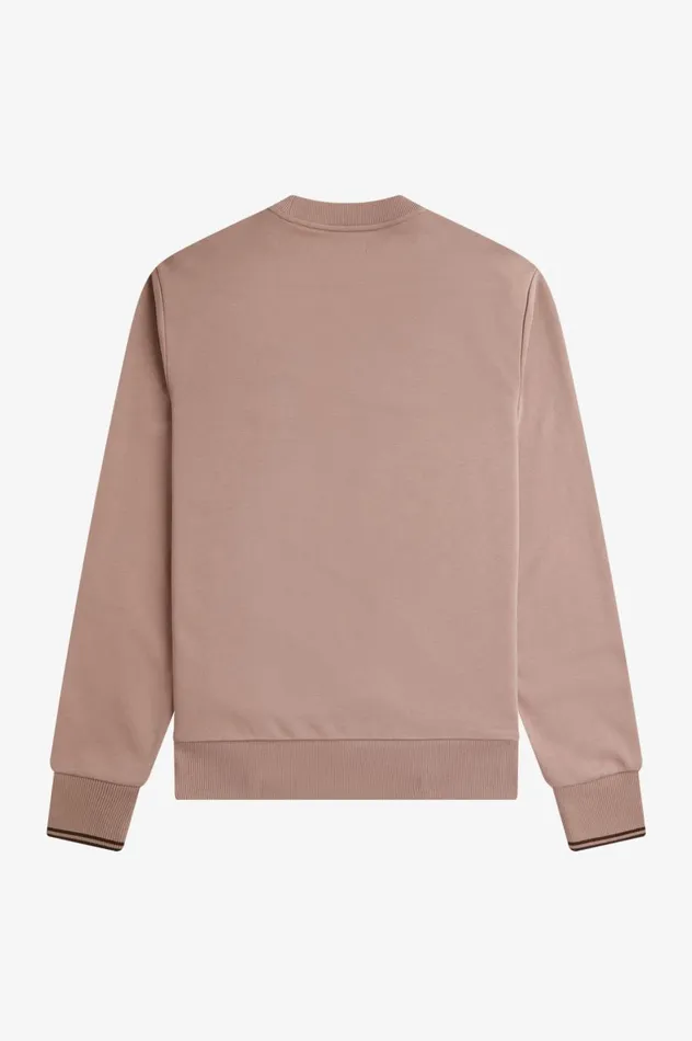 Men Crew Neck Sweatshirt Dark Pink Fred Perry Sweatshirts
