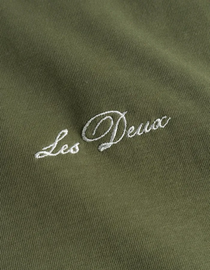 Men Crew TShirt 8211 Chive GreenLight Ivory Les Deux Tshirts