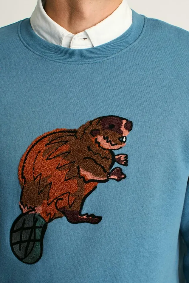 Men Critter Supersoft Fleece Crew That Dam Beaver Bonobos Crew and VNeck Sweaters