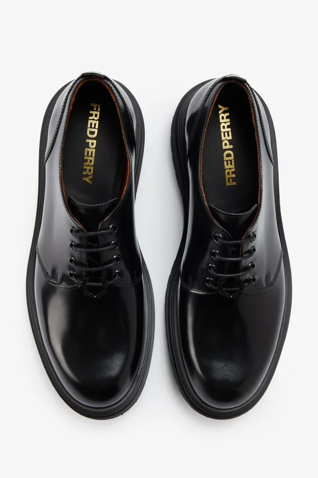 Men Derby Black Fred Perry Shoes