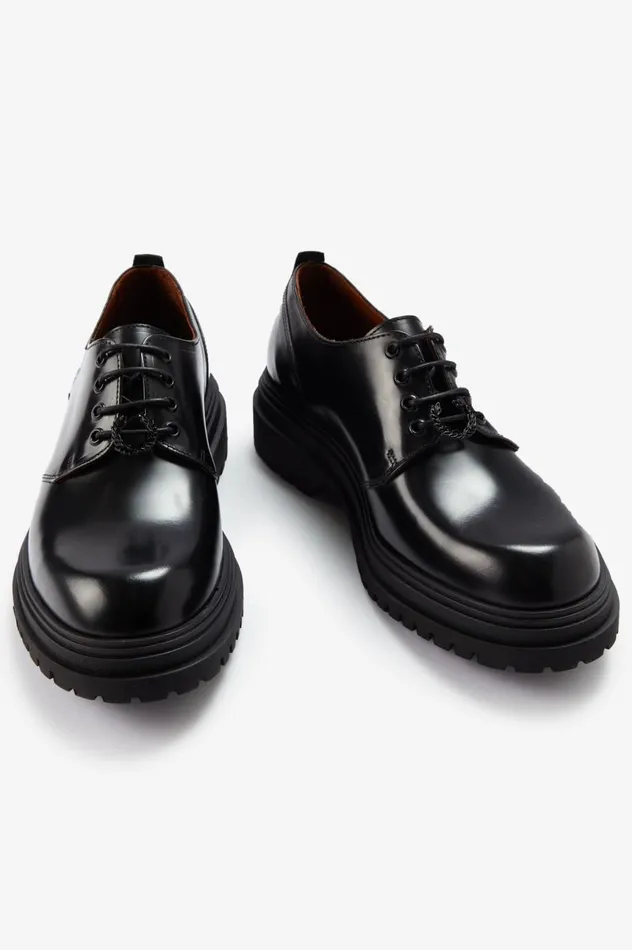 Men Derby Black Fred Perry Shoes