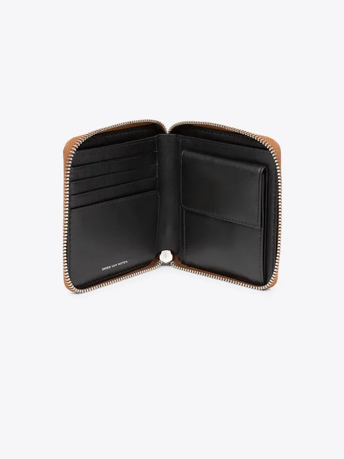 Men Dries Van Noten Bags and Leather Goods Square Zip Wallet