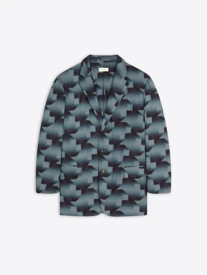 Men Dries Van Noten Blazers Loose Printed Blazer