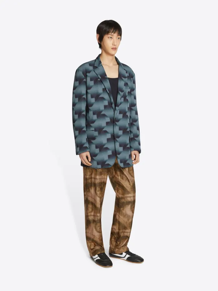 Men Dries Van Noten Blazers Loose Printed Blazer
