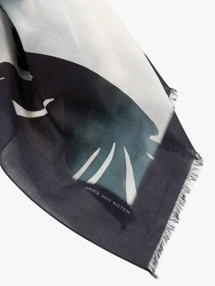 Men Dries Van Noten Scarves and Foulards Printed Cotton Scarf
