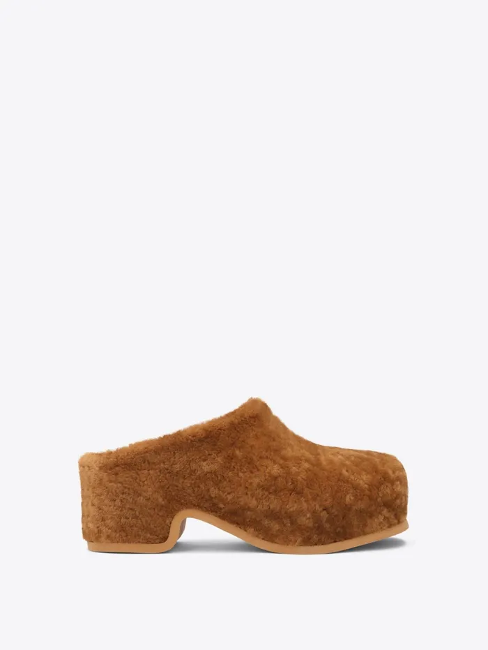 Men Dries Van Noten Shoes Shearling Clogs