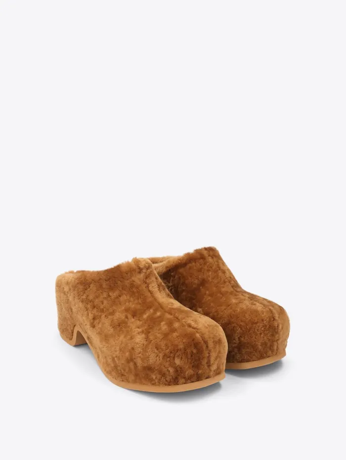Men Dries Van Noten Shoes Shearling Clogs