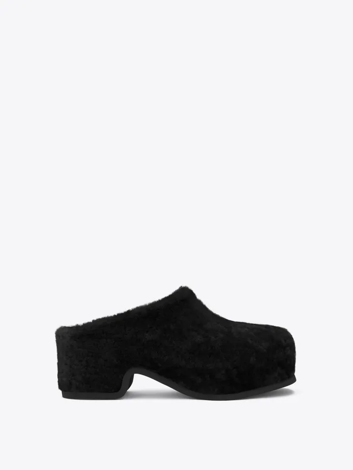 Men Dries Van Noten Shoes Shearling Clogs
