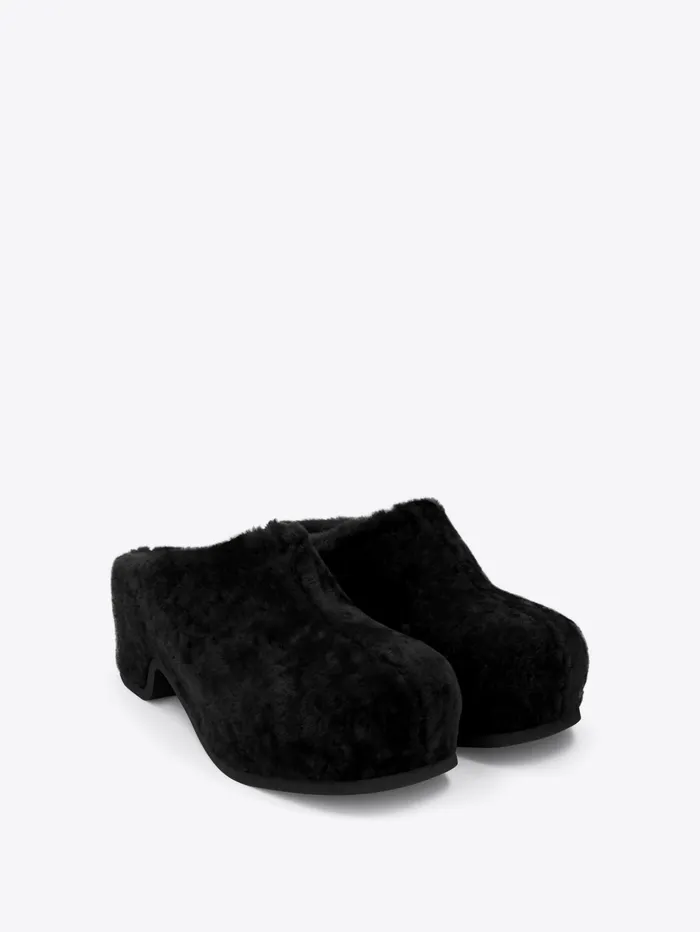Men Dries Van Noten Shoes Shearling Clogs