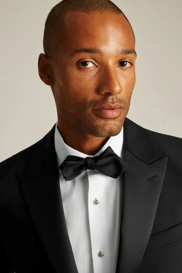 Men Empire Stretch Italian Wool Tuxedo Black Peak Lapel Bonobos Suits Men Empire Stretch Italian Wool Tuxedo Black Peak Lapel Bonobos Suits
