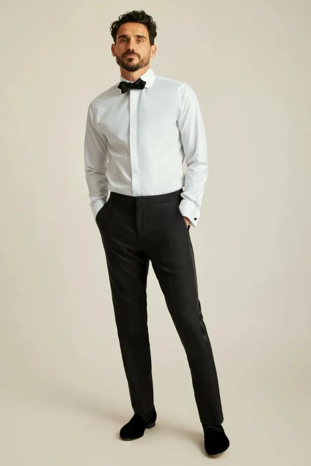 Men Empire Stretch Tuxedo Shirt White Pique Bonobos Formal Dress Shirts