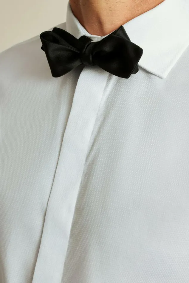 Men Empire Stretch Tuxedo Shirt White Pique Bonobos Formal Dress Shirts