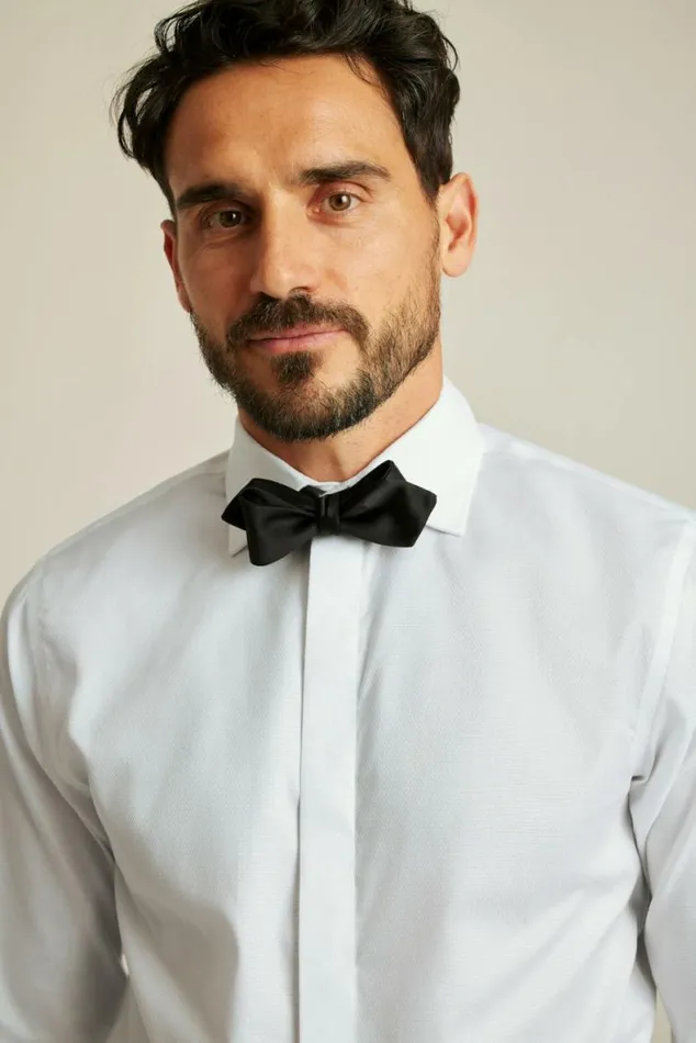 Men Empire Stretch Tuxedo Shirt White Pique Bonobos Formal Dress Shirts
