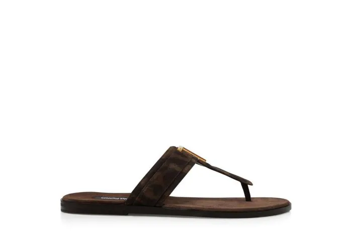 Men Espadrilles and Sandals Tom Ford Cheetah Print Suede Brighton Sandal Brownblack Men Espadrilles and Sandals Tom Ford Cheetah Print Suede Brighton Sandal Brownblack