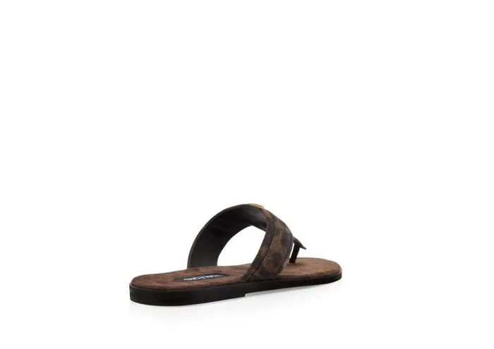 Men Espadrilles and Sandals Tom Ford Cheetah Print Suede Brighton Sandal Brownblack Men Espadrilles and Sandals Tom Ford Cheetah Print Suede Brighton Sandal Brownblack
