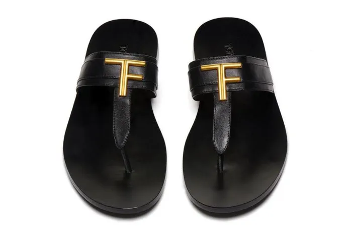 Men Espadrilles and Sandals Tom Ford Smooth Leather Brighton Sandal Black Men Espadrilles and Sandals Tom Ford Smooth Leather Brighton Sandal Black